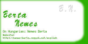 berta nemes business card